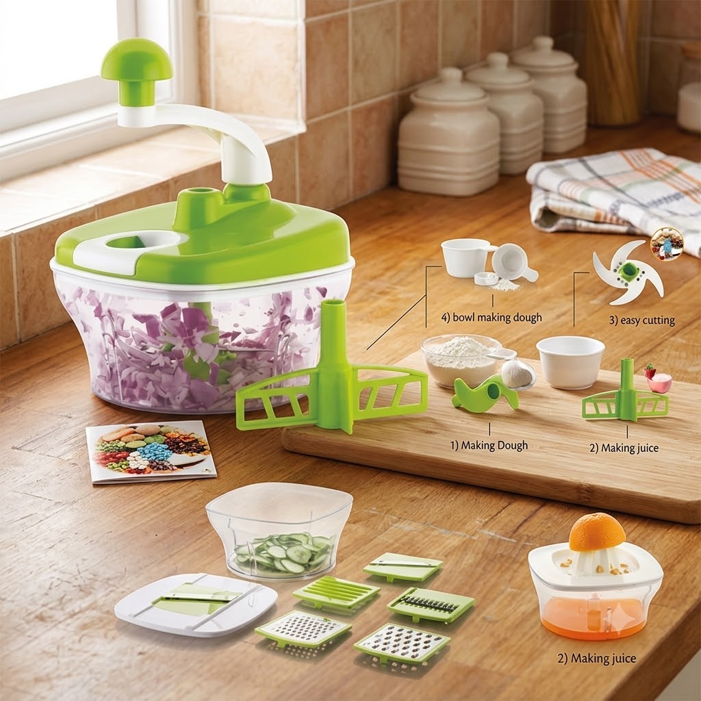 Vegetable Chopper a Manual Food Processor