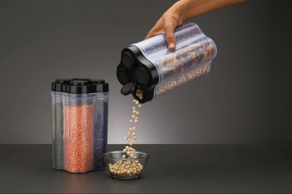 4 in 1 Multipurposed Jar cum Container for Kitchen use